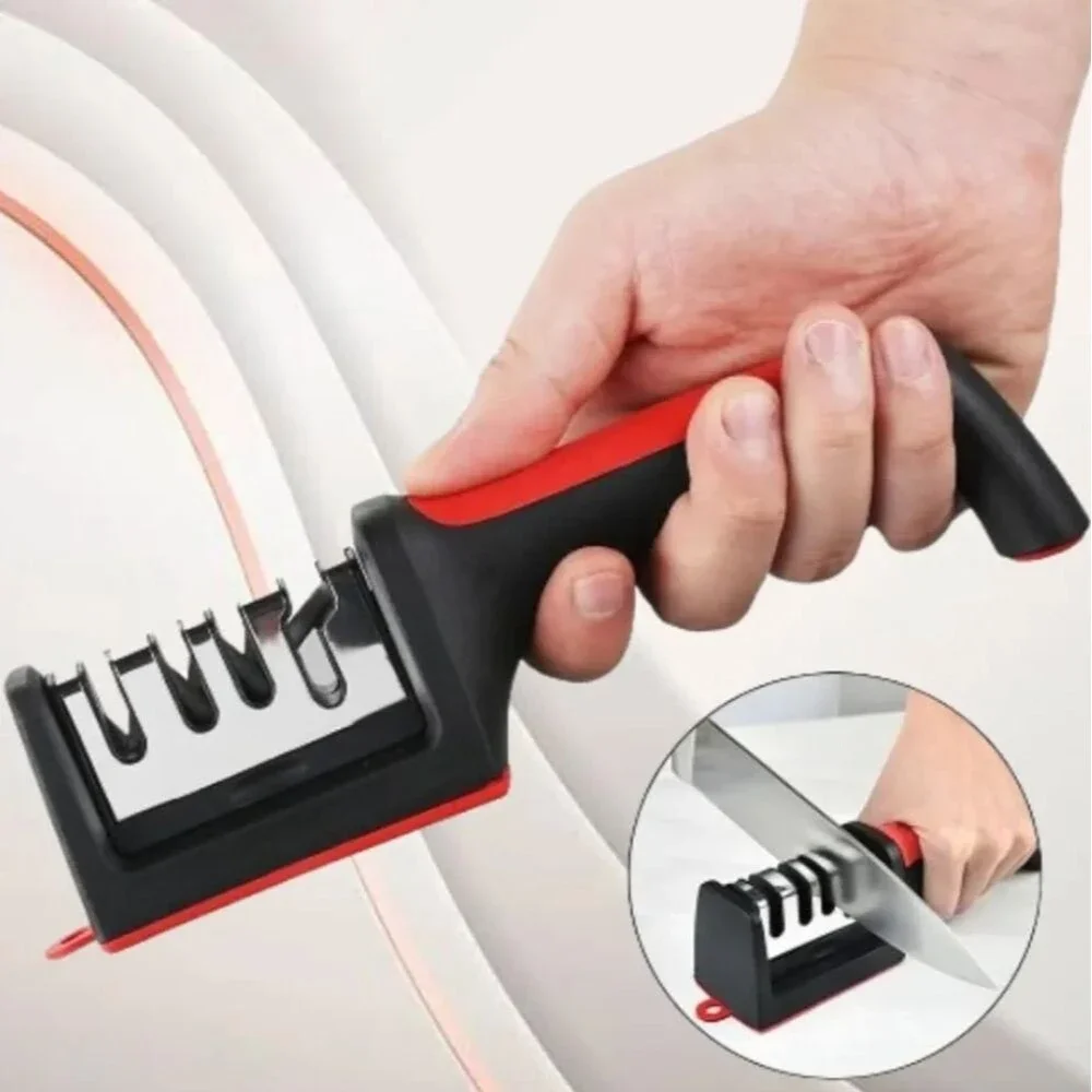 4-Stage Knife, Scissor Sharpener - Universal Kitchen Knife & Scissor All Kind Of